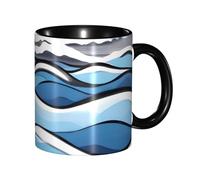 yefan Waves Lapping at The Rocks - Taza de 330 ml con asa, adecuada para té caliente, leche y otras bebidas; adecuada tanto para hombres como para mujeres.