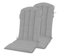 YEFU Adirondack - Juego de 2 Cojines para Silla Mecedora con Correas, Almohadilla Plegable para Silla de Patio, para Interiores y Exteriores, 22 x 20 x 2.75 Pulgadas, Gris