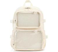 YeGang Ita - Bolsa con ventanas transparentes para mujeres y adolescentes, mochila Kawaii JK Pin Display linda estética grande mochila escolar casual mochila resistente bolsa de libros anime cosplay