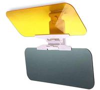 Yeglg Visera solar 2 en 1 antirreflejos, parasol ajustable y extensor de visera de visión nocturna, dos tonos, ABS, gris, amarillo, coche de pasajeros