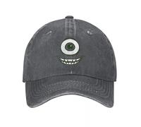 YEGTQAON clásico Monsters Inc. Halloween Mike Wazowski Hombres Mujeres Gorras béisbol Divertidos Dibujos Animados Desgastados Sombreros Mezclilla Gorra para el Sol al Aire Libre Duradera cómoda