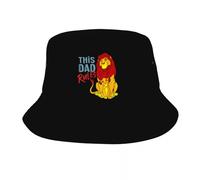 YEGTQAON Moda Vintage y clásica El Rey León Este Papá Reglas Simba Sombrero de Cubo Chica Plegable Gorra de Pescador al Aire Libre Sombrero de Viaje Sombrero Panamá Duradero y cómodo