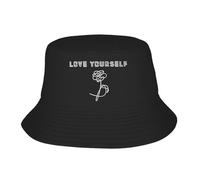 YEGTQAON Vintage y clásico Jung Kook Hope Love Yourself Tear Bucket Hat Spring Korean Fisherman Hats For Men Women Outdoor Printed Visera Hats Duradero y cómodo