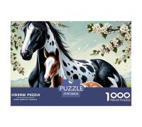 Yegua Manchada y Potro Puzzle de 1000 Piezas Papel Puzzle para Adultos Escena de Naturaleza Primaveral Puzzle para Toda la Familia Regalo Hogar 38x26cm/1000pcs