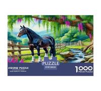 Yegua Negra 1000 Piezas De Rompecabezas para Adultos, Puzzle Arroyo Pastoril Adultos, Juego Didáctico Decoración para El Hogar 38x26cm/1000pcs