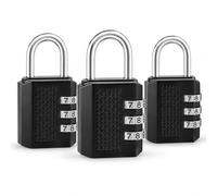 Yeheap 3 Piezas Combination Padlock, 3 Digit Outdoor Security Padlock | Theft Security for Combination Lock, Weatherproof, Keyless, Resettable Code, for Suitcases, Bags, Travel Luggage