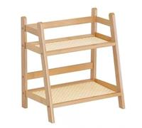 YEHEI Estante de almacenamiento de madera, organizador de escritorio de 2 niveles, estante de exhibición multiusos para suministros de oficina, maquillaje, artículos de papelería