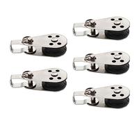 YEHEI Polea de acero inoxidable de 5 piezas, polea de nailon, polea para de vela, polea de cuerda de nailon, balancín