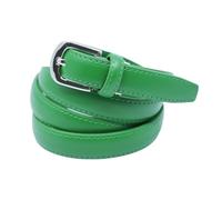 YEHMAN Cinturón clásico de mujer fino de 2 cm en cuero de vaquilla ajustable 120 cm, verde, 120 cm