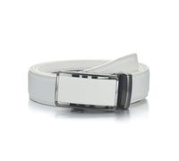 YEHMAN - Cinturón sin agujero de piel con cierre automático de cremallera de 3,5 cm para hombre, J07 Blanco, 125 cm