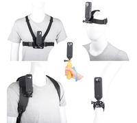 YEHOLDING 10 en 1 Kit Accesorios Camara Deportiva para Insta360 X5/X4 Air/X4/X3/ Ace Pro,Soporte movil Pecho,Correa para la Cabeza y muñeca,Mochila Clip y Soporte Flotante Compatible con GoPro Hero