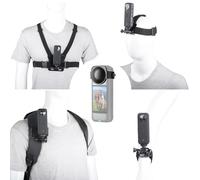 YEHOLDING 10 Piezas Accesorios Action Camera para Insta360 X5 X4 X3 Ace Pro, Soporte movil Pecho,Correa para la Cabeza y muñeca,Mochila Clip y Tapa de Lente de Silicona Compatible con GoPro Hero,SJCAM