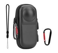 YEHOLDING Funda de transporte para Insta 360 X4 X5 (con tapa de lente), funda de almacenamiento pequeña portátil, funda protectora rígida de poliuretano con clip de montañismo, para accesorios