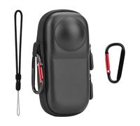 YEHOLDING Funda de transporte para Insta 360 X4 X5 (con tapa de lente), funda de almacenamiento pequeña portátil, funda protectora rígida de poliuretano con clip de montañismo, para accesorios