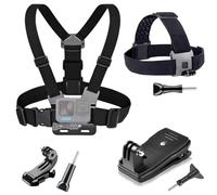 YEHOLDING Kit arnés pectoral + enganche arnés correa para la cabeza + mochila con montaje de clip rápido, compatible con GoPro, Xiaomi YI, SJCAM, Camppark, AKASO y otras cámaras de acción