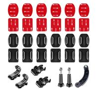 YEHOLDING Soporte para Casco Adhesivo Montura Plano Curvo 3M Pegatinas Dos Caras, Casco Extensión Brazo Base, Soporte J-Hook, Compatible con GoPro, Insta360, dji Action y Otras cámaras