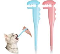 YEHOOM 2 dispensadores de píldoras para mascotas, cápsula oral para tabletas, jeringas de silicona con punta suave para gatos, perros y animales pequeños