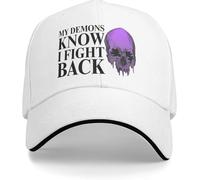 YEHWHCOAO Mis Demonios Saben Que Lucho Gorra de béisbol con Estampado de Calavera Gorra Unisex Ajustable para Adultos
