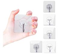 YEibi 6 Ganchos Adhesivos Pequeños y Grandes Resistentes, Ganchos Adhesivos Grandes Para Pared, Colgadores Autoadhesivos de Alta Resistencia, Ganchos Sin Agujeros, Para Toalla, Perchas, Sin Taladro