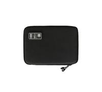 YEICXOH Bolsa organizadora de accesorios electrónicos, bolsa organizadora de cables de viaje, bolsa universal de viaje para unidad de cable USB, tarjeta SD, cargador de disco duro, Black, 1 Layer,