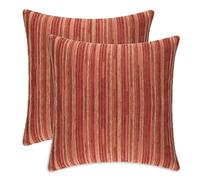 Yeiotsy Fundas de almohada bohemias, paquete de 2, fundas de almohada modernas a rayas, fundas de cojín geométricas para decoración de sofá, fiestas de vacaciones (rojo, 18 x 18 pulgadas)