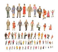 YEJAHY 100 figuras de ferrocarril H0 1:87, pintadas, miniaturas de ABS, minifiguras de personas de calidad de museo, personas sentadas para arquitectura