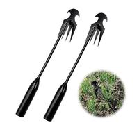 YEJAHY 2 piezas de acero inoxidable deshierbe herramientas de jardín, deshierbe manual, deshierbe con mango largo, pala de jardín, herramientas de jardín para eliminar las malas hierbas de jardín