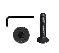 YEJAHY 20 tornillos de cabeza avellanada M5 x 30, acero al carbono de alta resistencia, tornillos para máquinas, tornillos totalmente roscados, equipos de maquinaria, muebles del hogar, perno, negro