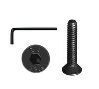 YEJAHY 20 tornillos de cabeza avellanada M5 x 35, acero al carbono de alta resistencia, tornillos para máquinas, tornillos totalmente roscados, equipos de maquinaria, muebles del hogar, perno, negro