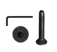 YEJAHY 20 tornillos de cabeza avellanada M6 x 40, acero al carbono de alta resistencia, tornillos para máquinas, tornillos totalmente roscados, equipos de maquinaria, muebles del hogar, perno, negro