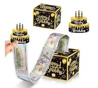 YEJAHY Caja sorpresa de cumpleaños, embalaje para regalos de dinero, caja de regalo, regalo de dinero, regalo de cumpleaños, envoltorio de regalo para amigos y padres (negro)