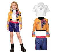 YEJAHY Disfraz para niña, diseño de estrella del pop para niña, disfraz de Ru-mi, juego completo para fiesta temática, disfraz de ídolo para escenarios, carnaval, Halloween (amarillo,130)