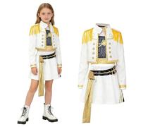 YEJAHY Disfraz para niña, diseño de estrella del pop para niña, disfraz de Ru-mi, juego completo para fiesta temática, disfraz de ídolo para escenarios, carnaval, Halloween (blanco,150)