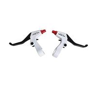 YEJBBUC 1 par de palancas de aleación de aluminio para bicicleta de carretera, bicicleta de montaña, color negro, blanco y rojo, 130 x 90 mm
