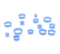 YEJBBUC Lote de 7 pares de dilatadores de oreja de silicona flexible, color gris, 8-20 mm, 8-20mm, Plástico, como se muestra en la