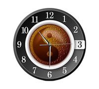 YEJBBUC Reloj de pared con símbolo de taza de café en Yin y Yang para cafetería, tienda, sala de estar