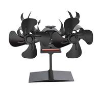 YEJBBUC Ventilador de chimenea alimentado por calor con doble motor, aluminio, multifuncional, color negro