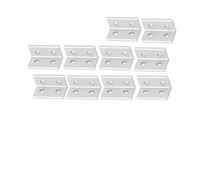 YEJIANGHUA 10 Uds 2020 4040 2040 soporte de esquina en forma de L conector de 90 grados con tuercas en T y tornillo hexagonal apto for perfil de extrusión de aluminio Natural(2040 4Holes Silver)