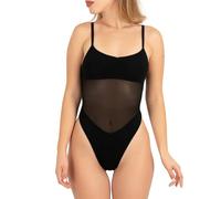 YEJSERE Traje de baño para mujer, corte ajustado, hueco, transparente y no transparente, para playa, sin marcas de sol, correa transpirable, bikini, parte inferior de traje de baño tanga, Le Noir, M