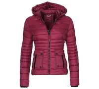 Yekdmxop Abrigo de invierno para mujer, elegante, chaqueta de plumón ligero y cálido, abrigos de mujer elegantes curvados, plumífero de invierno para mujer, Rd2, XXL