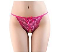 Yekdmxop Bragas mujer brasileña encaje caliente ropa interior sin costuras transparente bragas oferta negro bragas sexy abierta tanga ropa interior elástica Curvy Hipster Mini String Culotte, Rosa