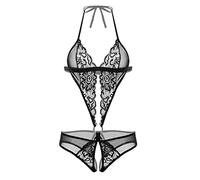 Yekdmxop Conjunto de Lencería Abierta Babydoll Bondaged Push Up Lenceria Sexy Mujer Erótica Sexy Interior Transparente Curvy Lenceria Erótico Apertura Tanga Ligueros Picante Luna de Miel Valentín