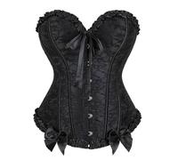 Yekdmxop Corsé de mujer medieval elegante negro Bustier Top Curvy Slim Corset de corazón pirata sexy corsés íntimo Shapewear Curvy Vampiro Carnaval Halloween, Negro , 4XL