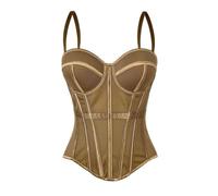 Yekdmxop Corset Malla con Ballenas y Tirantes Finos, para Noche de Brujas
