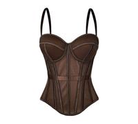 Yekdmxop Corset Malla con Ballenas y Tirantes Finos, para Noche de Brujas