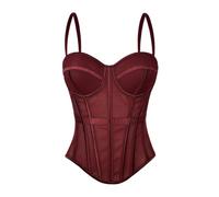 Yekdmxop Corset Malla con Ballenas y Tirantes Finos, para Noche de Brujas
