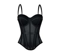 Yekdmxop Corset Malla con Ballenas y Tirantes Finos, para Noche de Brujas