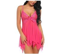 Yekdmxop Lenceria Sexy Mujer Abierta Babydoll Atrevida Curvy Conjunto de Lencería Erótica Sexy Interior Transparente Apertura Lenceria Erótico Push Up Sujetador Ligueros Picante Navidad Luna de Miel