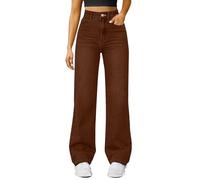 Yekdmxop Vaqueros Mujer Rectos Talle Alto Push Up Pantalones Vaqueros Anchos Talle Alto con Bolsillos Jeans Mujer Anchos Talla Grande Vintage Classico Pantalon Denim Streetwear