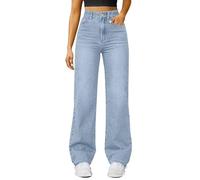 Yekdmxop Vaqueros Mujer Rectos Talle Alto Push Up Pantalones Vaqueros Anchos Talle Alto con Bolsillos Jeans Mujer Anchos Talla Grande Vintage Classico Pantalon Denim Streetwear